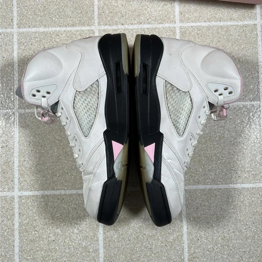 Air Jordan 5 Men's Retro White/Medium Pink-Black Size 11.5 HQ7978-102